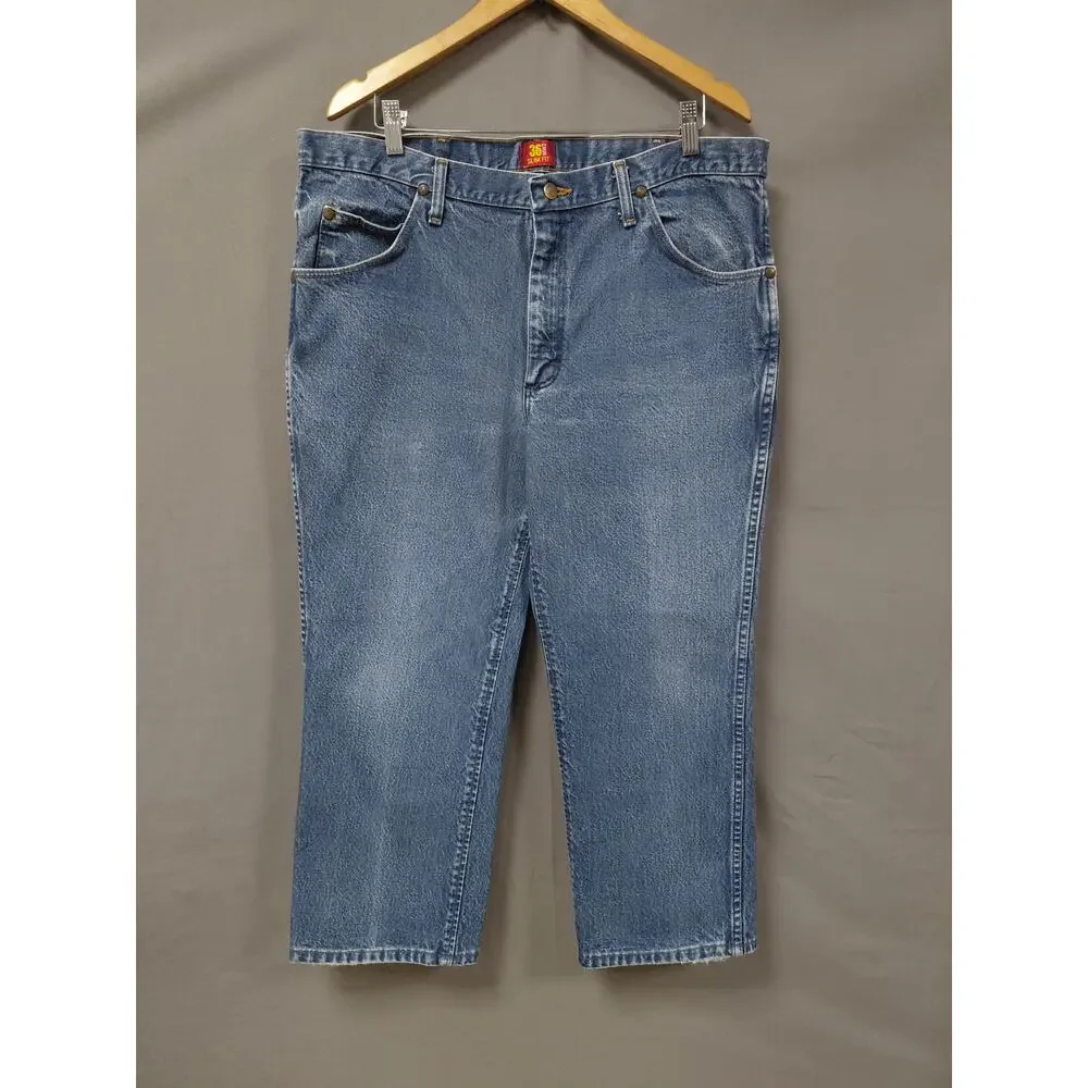 Wrangler Blue Slim Fit Straight Leg Denim Jeans Men Size W38 L30